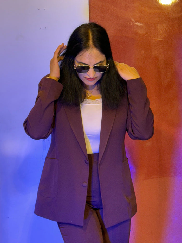Wine Blazer Suit