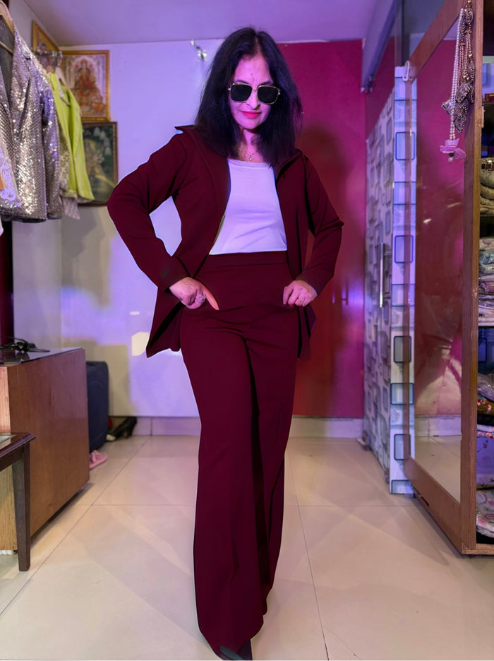 Wine Blazer Suit