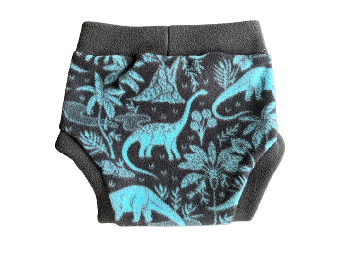 XL Blue Dino’s Fleece Diaper Cover