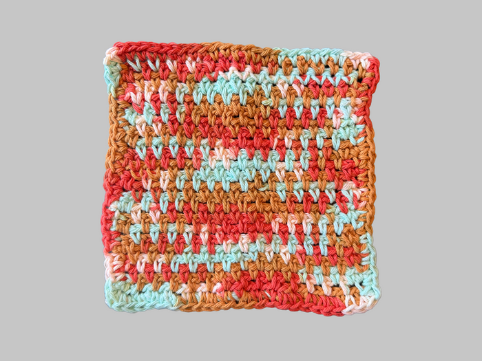 XL Orange Blue Brown Cotton Washcloth