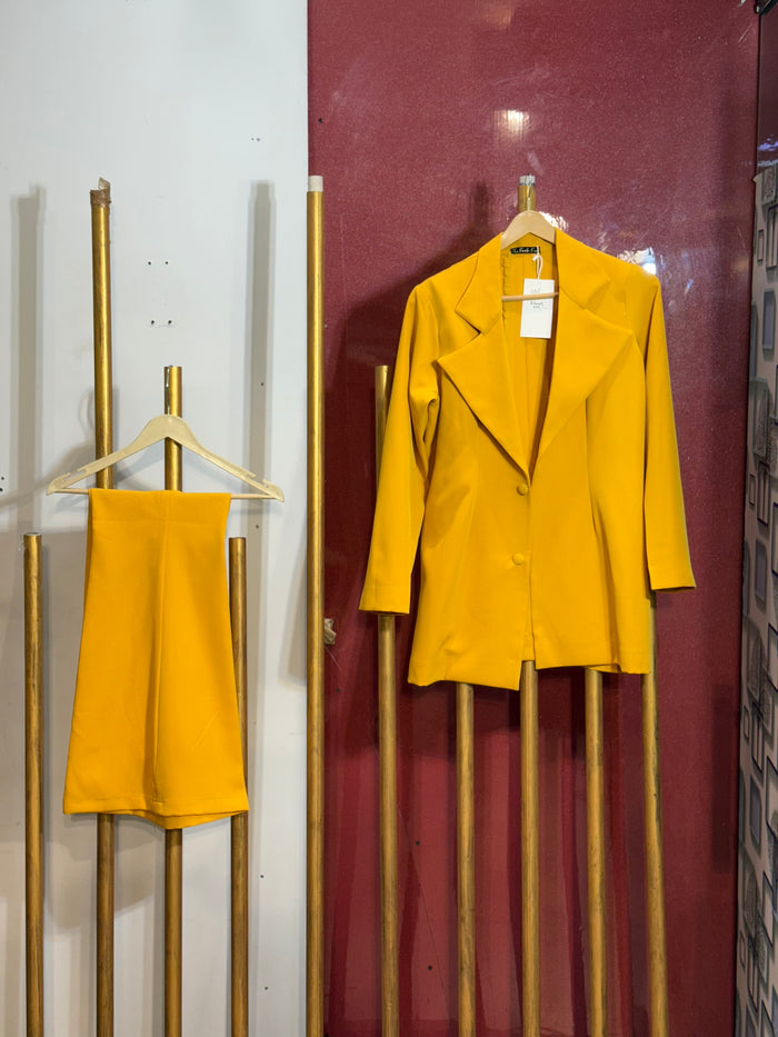 Yellow Blazer Suit Set