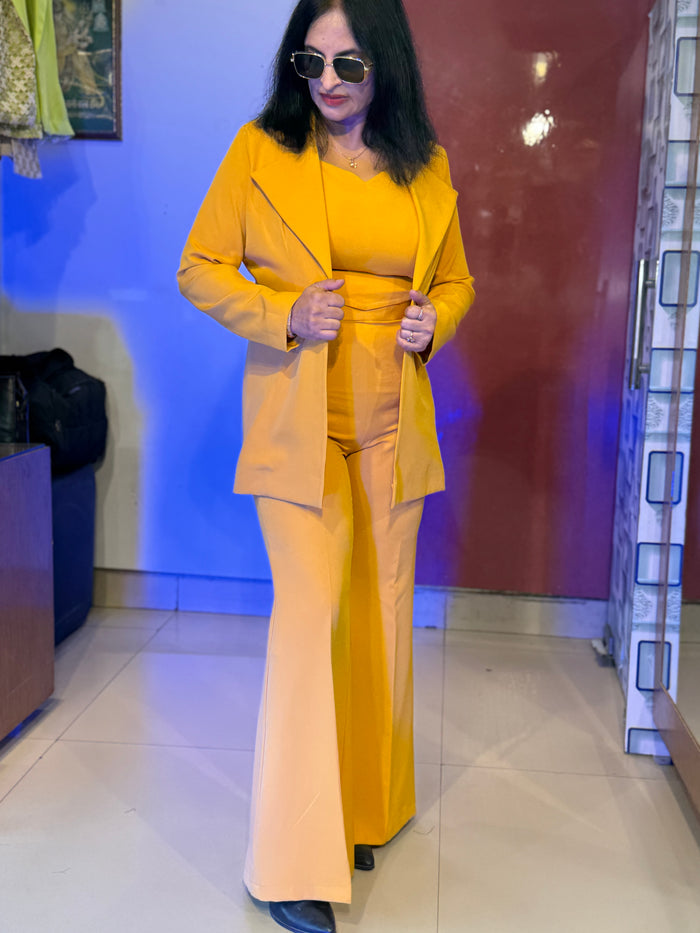 Yellow Blazer Suit Set